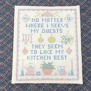 Charming Cross-Stitch Kitchen Wall Art